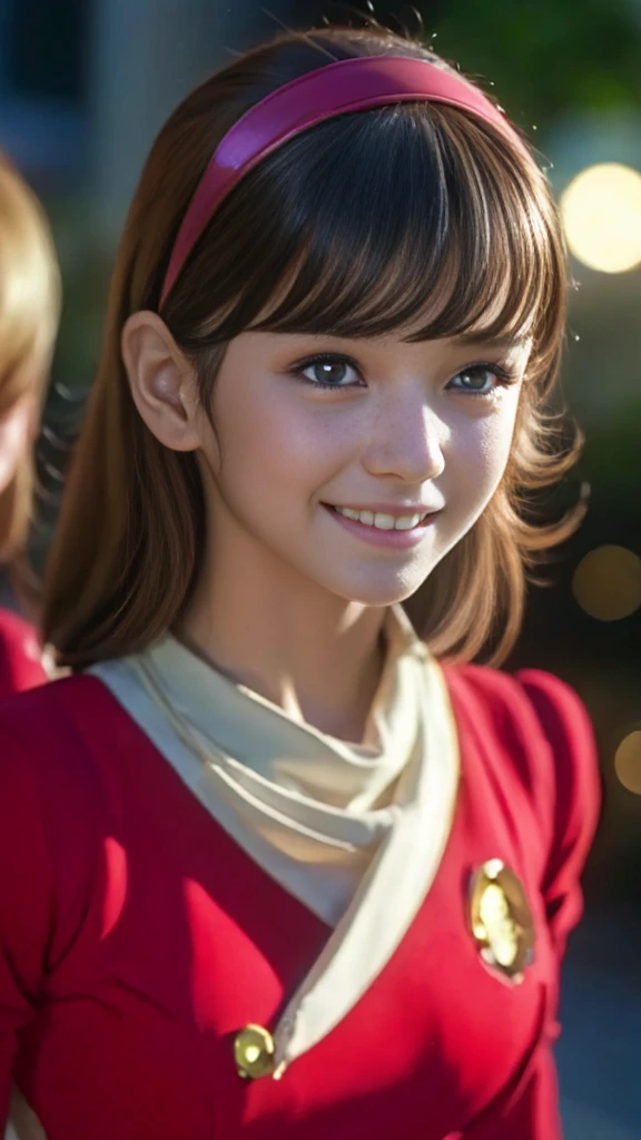 masterpiece、1 beautiful girl、Beautiful Eyes、smile,Puffy eyes、highest quality, 超High resolution, (reality: 1.4), Cinema Lighting、so beautiful、Beautiful Skin、Body facing forward、Upper Body,(超reality的な)、(High resolution)、(8k)、(Very detailed)、(美しくBeautiful Eyes)、(Very detailed)、 (wall-)、Detailed face、Bright lighting、Professional Lighting、Looking at the audience、Look straight ahead、Diagonal bangs、Perfect cosplay,masterpiece, highest quality, Outdoor,1 girl,
 Cyborg 003,