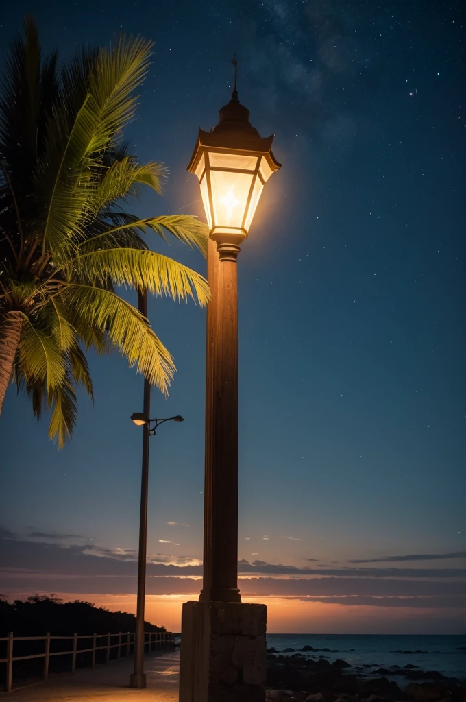 Farol iluminando a noite