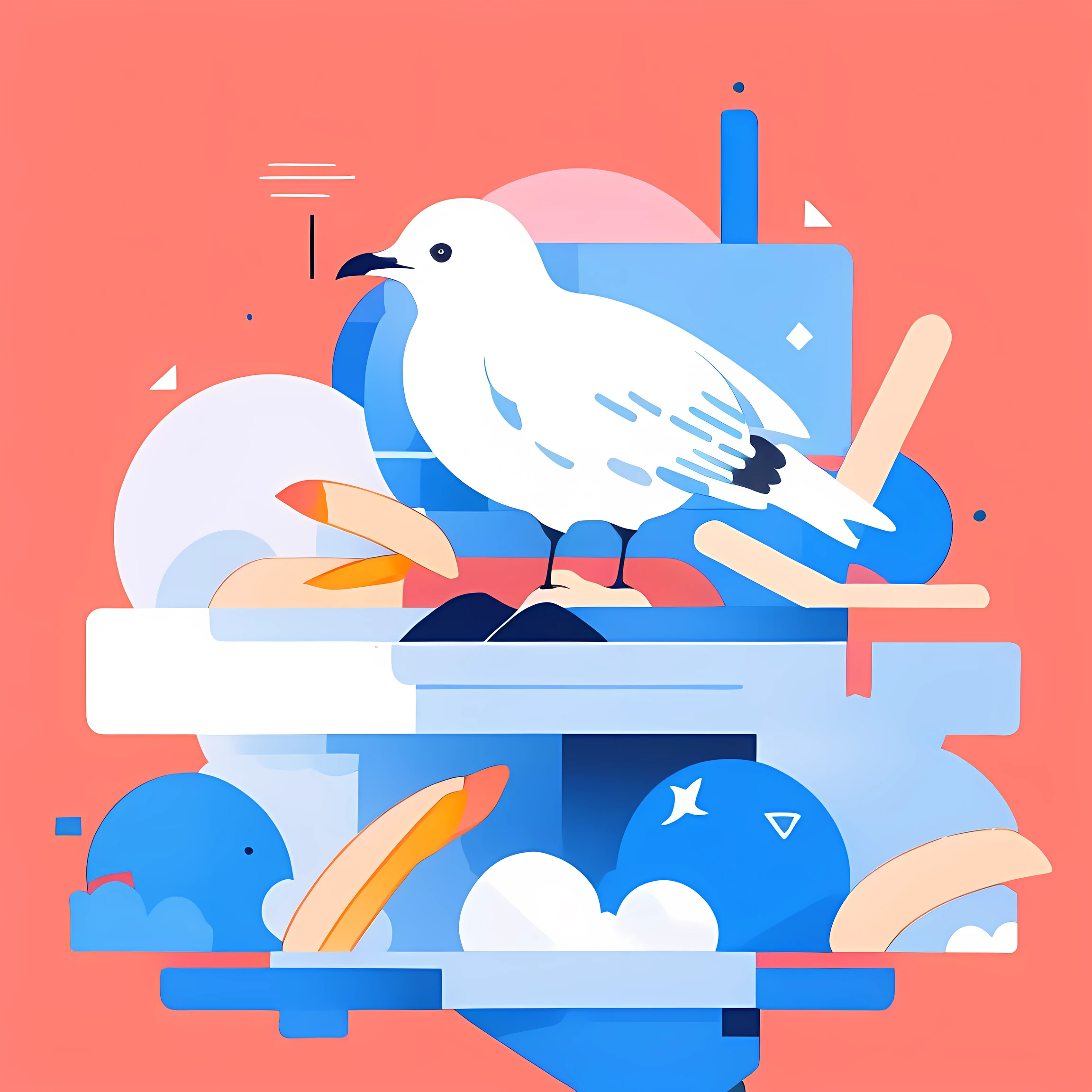 Seagull with French Fries