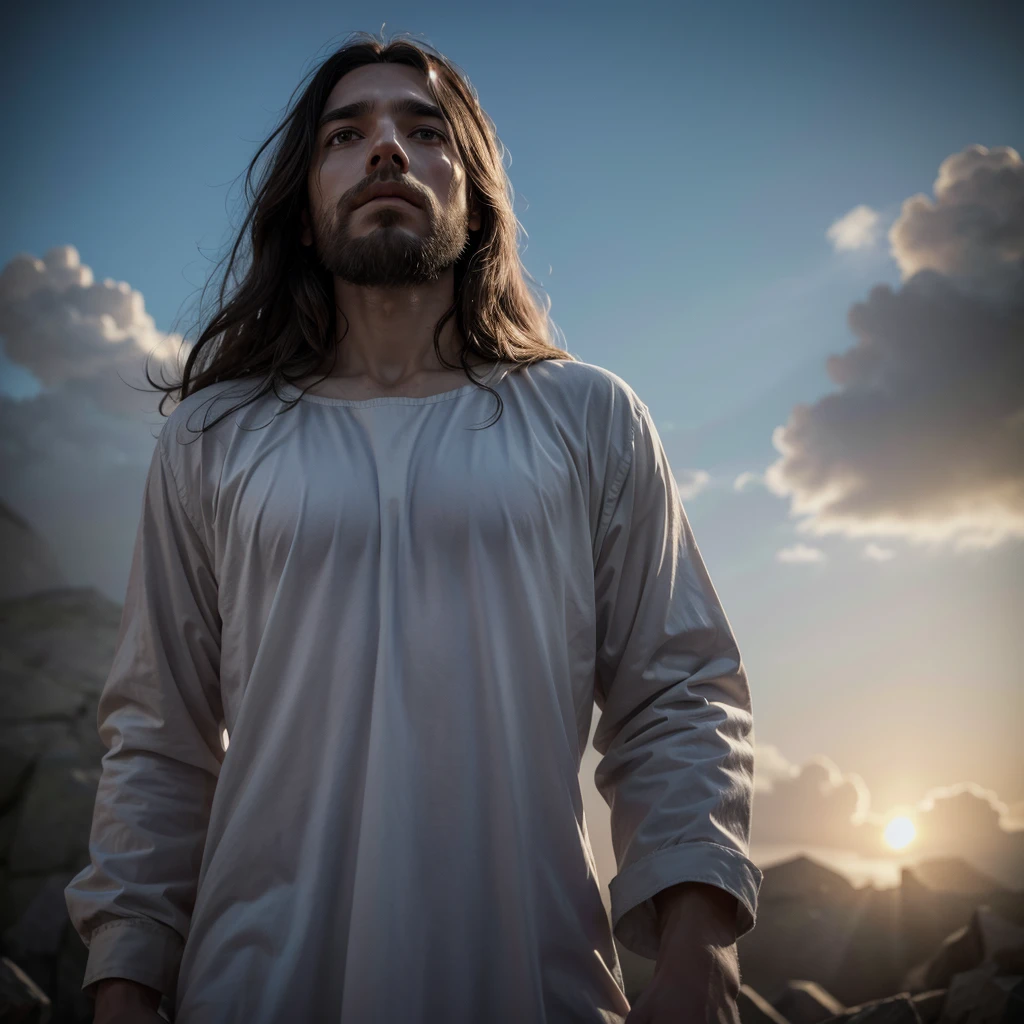 Jesus Christ resurrecting after being classified and ascending to heaven