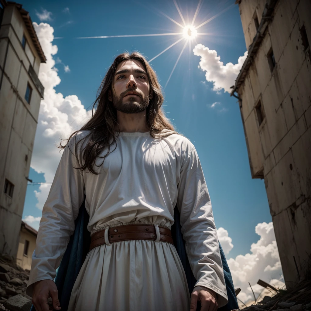 Jesus Christ resurrecting after being classified and ascending to heaven