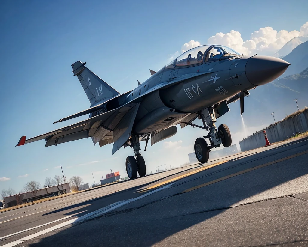 ((masterpiece)), (Highest quality),, Official Art, Highly detailed CG Unity 32K wallpaper, Hyperreal Photography:1.44,Pininfarina designed fighter jet:1.44、