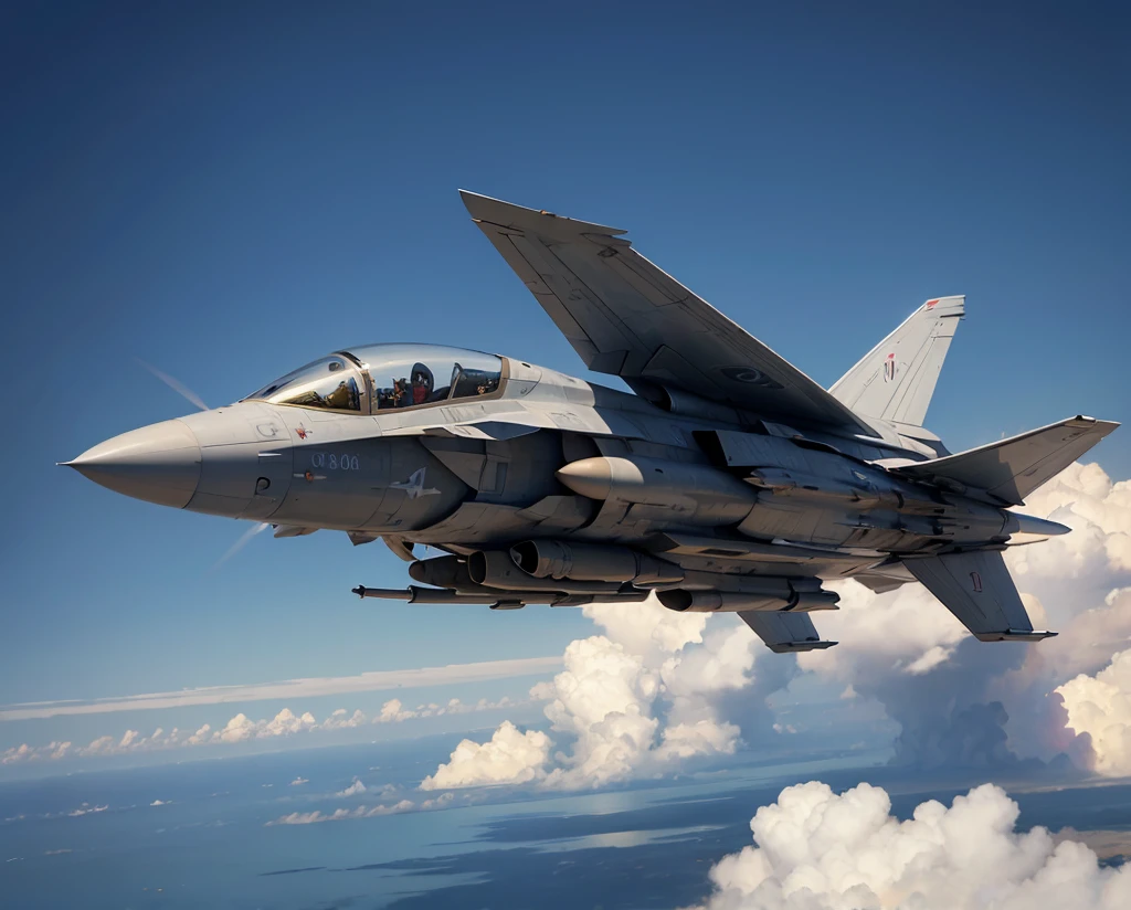 ((masterpiece)), (Highest quality),, Official Art, Highly detailed CG Unity 32K wallpaper, Hyperreal Photography:1.44,Super cool fighter jet:1.44、