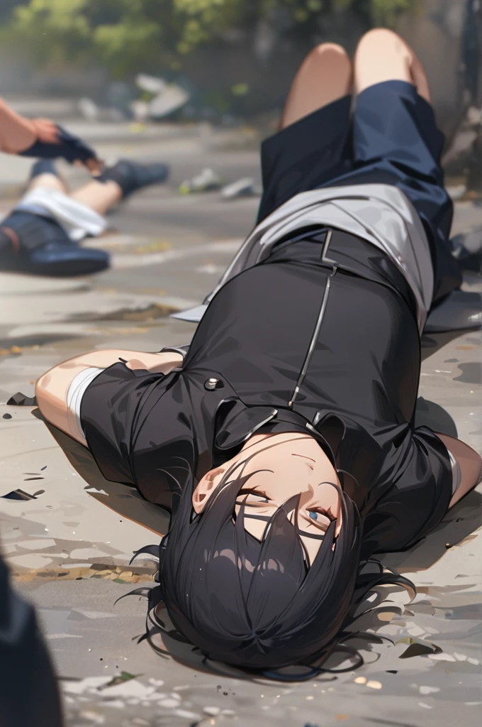 ((Best quality)), ((masterpiece)), (detailed), Naruto fell down