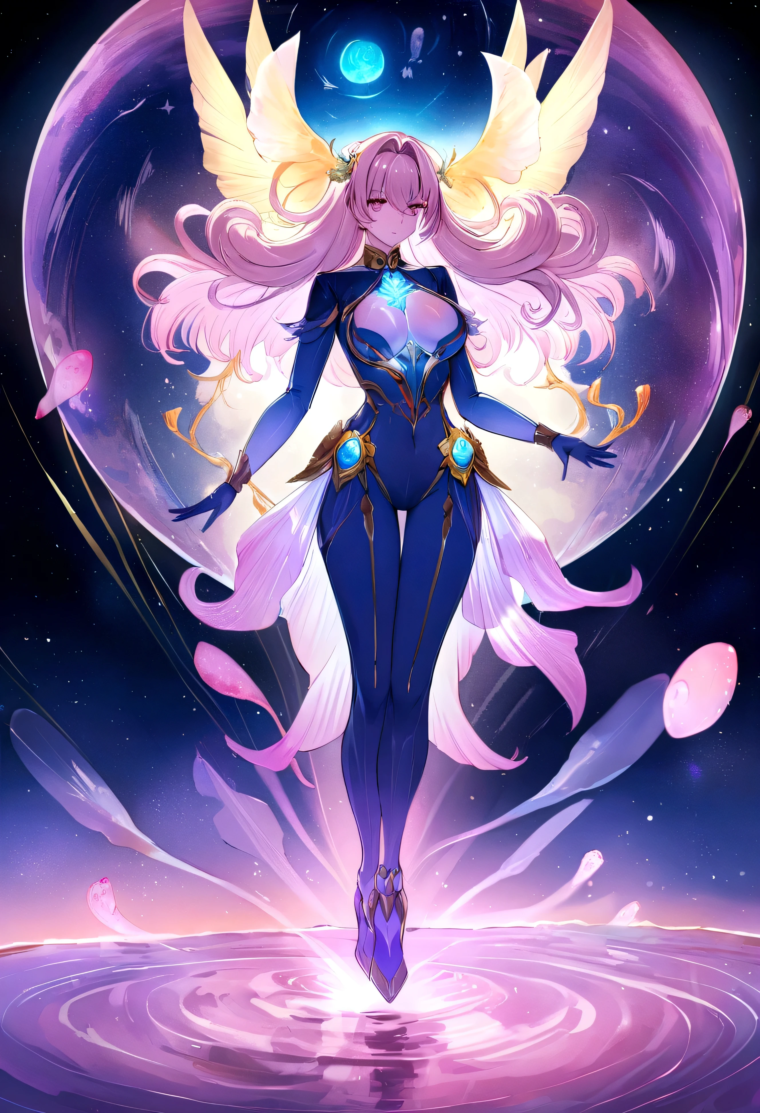"(melhor qualidade,A high resolution,Obra de arte:1.2),cores vivas,ultra-detalhado,Flying jellyfish and whales in space,vision of the cosmos,Nebulosa colorida,estrelas brilhantes,Fragile Beauty,criaturas de outro mundo,ethereal atmosphere,Cenas antigravidade envolventes,Alien sea creatures,Nade graciosamente em gravidade zero,fantastic composition,Surreal celestial ballet,Translucent body,Bioluminescent traces,Ilumine o abismo escuro,inspiring show,Tons turquesa,Indigo and violet,Interstellar Exploration,energia pulsante,coabitando pacificamente,Harmonia no universo" Tema rosa, gradiente rosa