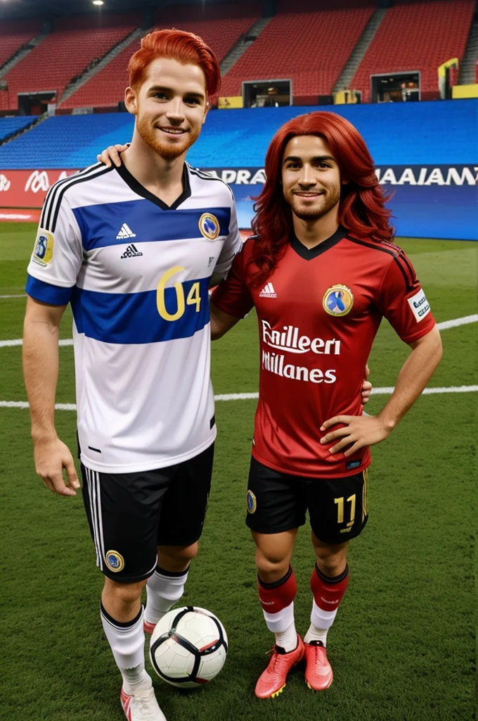 Red-haired cartoon doll with millionaires shirt from the Colombian professional soccer team