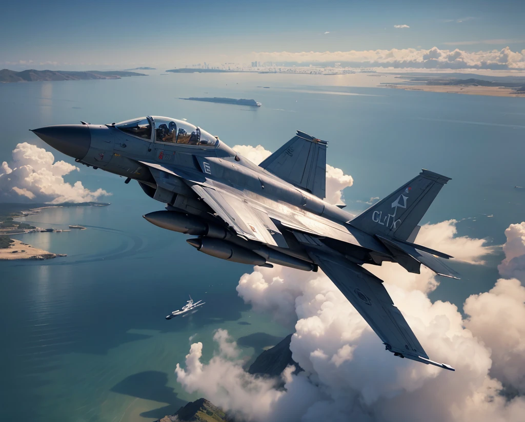 ((masterpiece)), (Highest quality),, Official Art, Highly detailed CG Unity 32K wallpaper, Hyperreal Photography:1.44,Super cool fighter jet:1.44、
