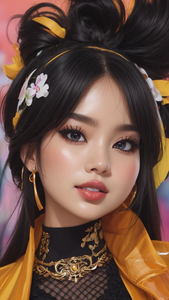 The character costume is KPOP, 9 sets of anime character stickers with different expressions, Hallyu collection style, Anime K-pop art style, Hallyu frontline style, Hallyu art style, kpop style, Official artwork, Chibi Art, Pisif, Blackpink style, Cute KPOP artwork in various poses, The popularity of the art station Pisif