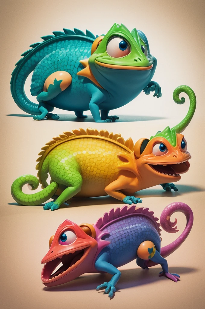 Create a cartoon chameleon 