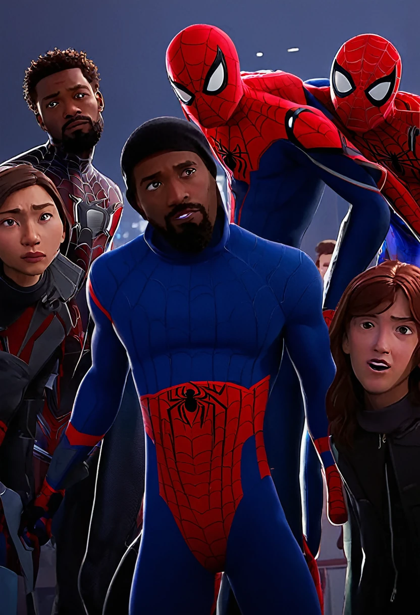 Jesus talking to people around him spider verse marvel animation style