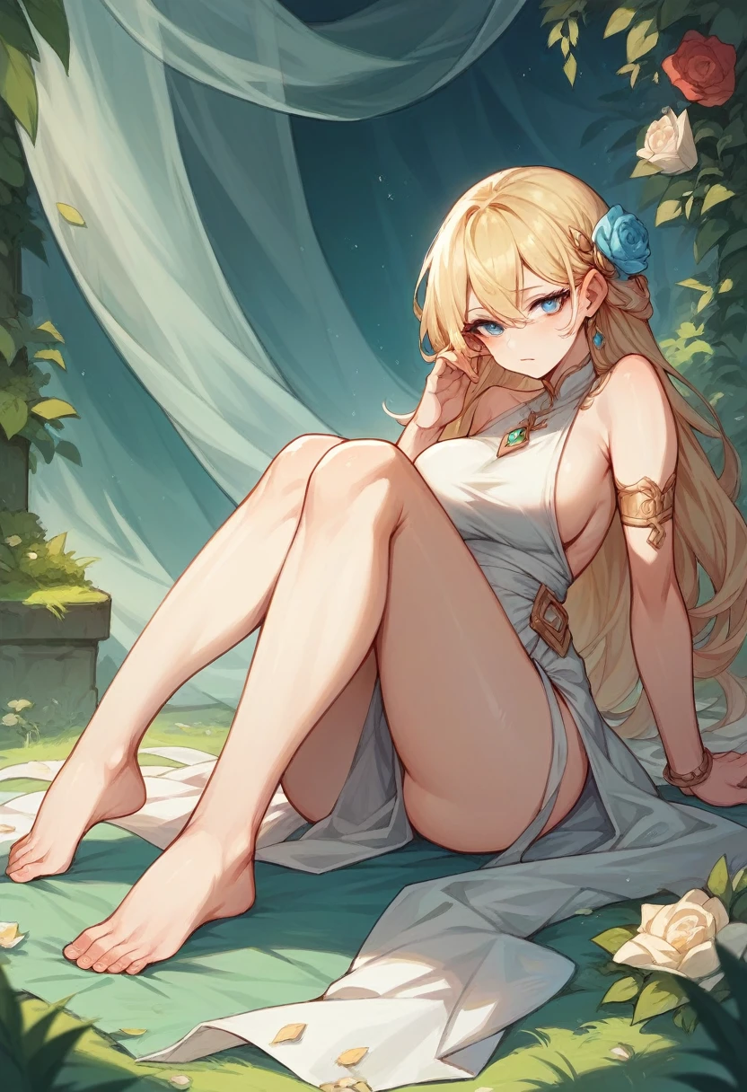 Make a -yeld bleyed blonde extremely beautiful barefoot