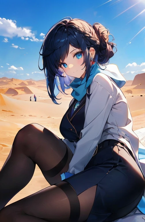 uma mulher madura com longos cabelos pretos e uma roupa branca, (em um deserto:1.5), (resting in the oasis:1.2, com pernas de abertura:1.2, de pernas cruzadas, in front of the lake:1.2), Arabic, (Post-apocalyptic:0.0), dos arknights, obras de arte no estilo de guweiz, corpoesbiano, detalhes finos. linha de frente das meninas, cute anime illustration, from linha de frente das meninas, por Yang J, splendid, 26 anos de idade, (milf:1.3), (Sozinho:1.5), (sfw:1.25), flacidez do peito, seios grandes, grande , cintura fina, grande ass, Criado sexy, (dark mahogany medium short hair, Updo, cabelo sobre um olho, asymmetrical hair, Cabelo Carly, amarrado baixo),(muslim, White scarves, faixas de cabelo, head today, Turban), (ultra high resolution, Foto RAW 8k, foto realista, contorno fraco:1.3, foco claro), melhor qualidade, natural lighting, fundo desfocado, Profundidade de campo, (pupilas brilhantes, lindos olhos detalhados, rosto altamente detalhado), red lip, desviando o olhar, (dynamic angle, de frente, foco na virilha:1.3, de cima), dynamic positioning, Posando Sexy, Sorriso Sedutor, imagem central, (vestindo jaqueta longa branca e roupas, vestindo vestes brancas, enfeites de platina, enrolando roupas brancas na cintura, botas longas de couro marrom camelo, translucent lace pantyhose), ((anatomia correta:1.5)), ((ar livre:1.2)),
