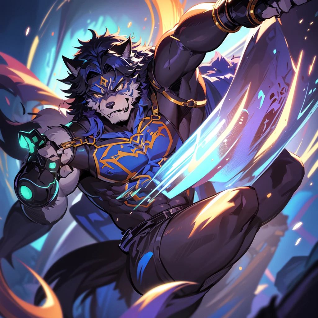 muscular anime werewolf,black power rangers suit,bound up with slime,jumping pose,glass slime wall,comic book art style,hyperrealistic,extremely detailed,intricate details,vivid colors,dynamic lighting,volumetric fog,cinematic composition,dramatic shadows,mesmerizing,awe-inspiring,breathtaking,incredible,exquisite,magnificent
