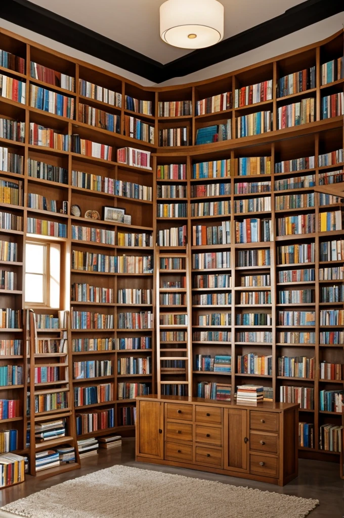 Mural con libros y palabras