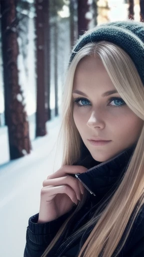 a beautiful Finnish woman focus on the face, color photo