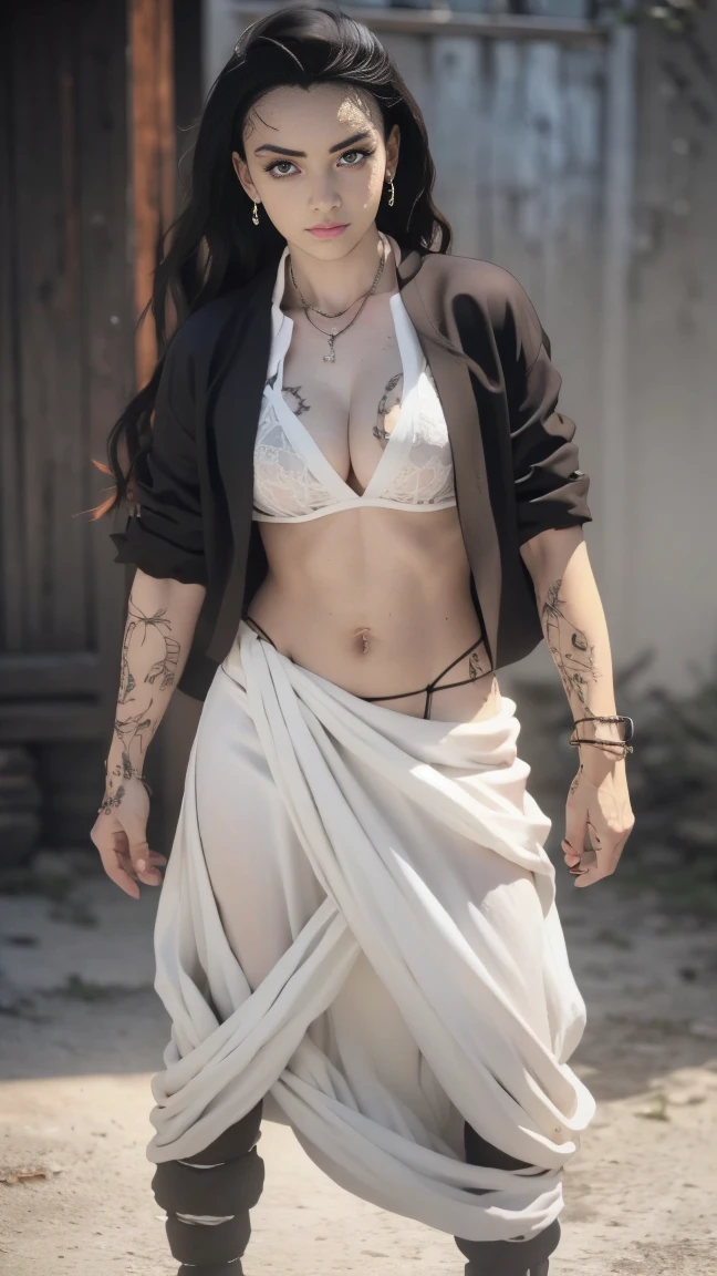 NSFW, 1 mujer hermosa, 20 years, pelo rojo brillante, pale white skin (Piel realista details, Piel realista), ojos azules brillantes (very detailed and vivid eyes), labios rojos, constituir, collar, pendientes, gargantilla, Accesorios, Cuerpo perfecto , Trasero perfectamente redondo, Desnudo, mirando al espectador, pose sexy, (manos perfectas), (manos con 5 dedos), (obra maestra), (Fotorrealista), (8K), (realistic lighting),