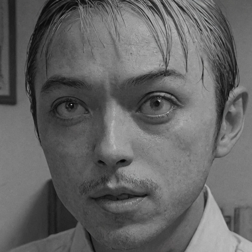 base bat, (anime), bizarre scenario, Junji Ito, Yusuke Murata, black and white, 8k, anime, horror