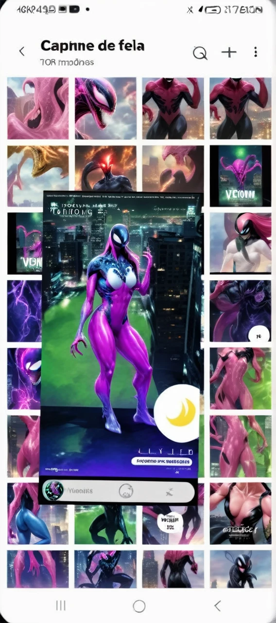 comic (Drawing:1.3) of (Sketch:1.3) a pink alien standing in front of a city, venom symbiote, symbiote, venom, official artwork hdr, screenshot from morbius 2022, hero pose colorful city lighting, 8k hd concept art, venomized, 8k render, 8 k high detail concept art, tor from marvel, background artwork, high detailed official artwork . graphic illustration, comic art, graphic novel art, vibrant, highly detailed