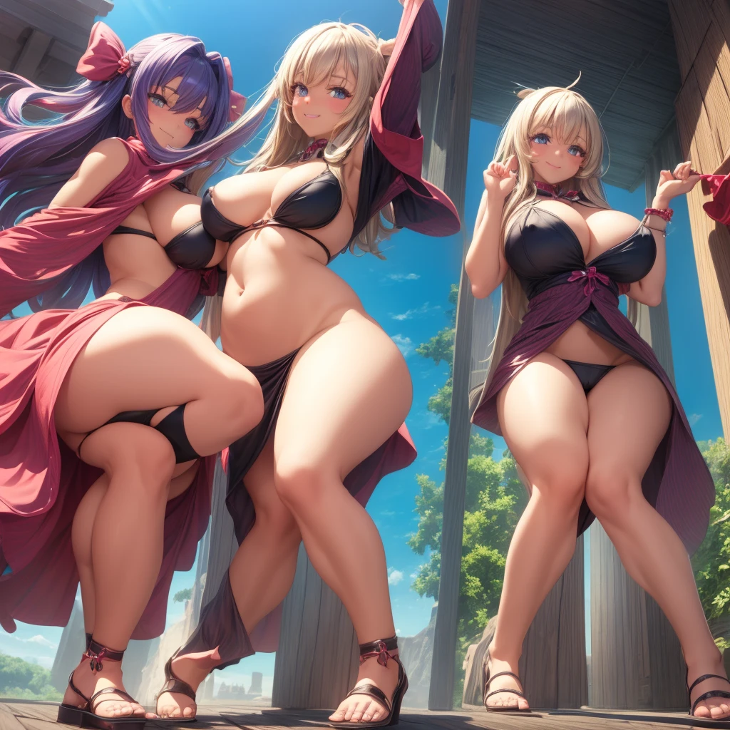 beautiful girl gigantic breasts massive breasts huge breasts dramatic pose vibrant color NSFW cute smile cute face on hands and knees hanging breasts