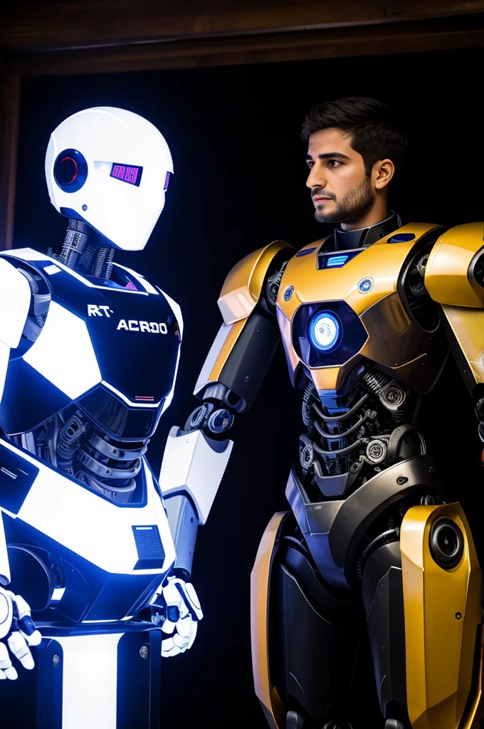 Anciano interactuando con un robot