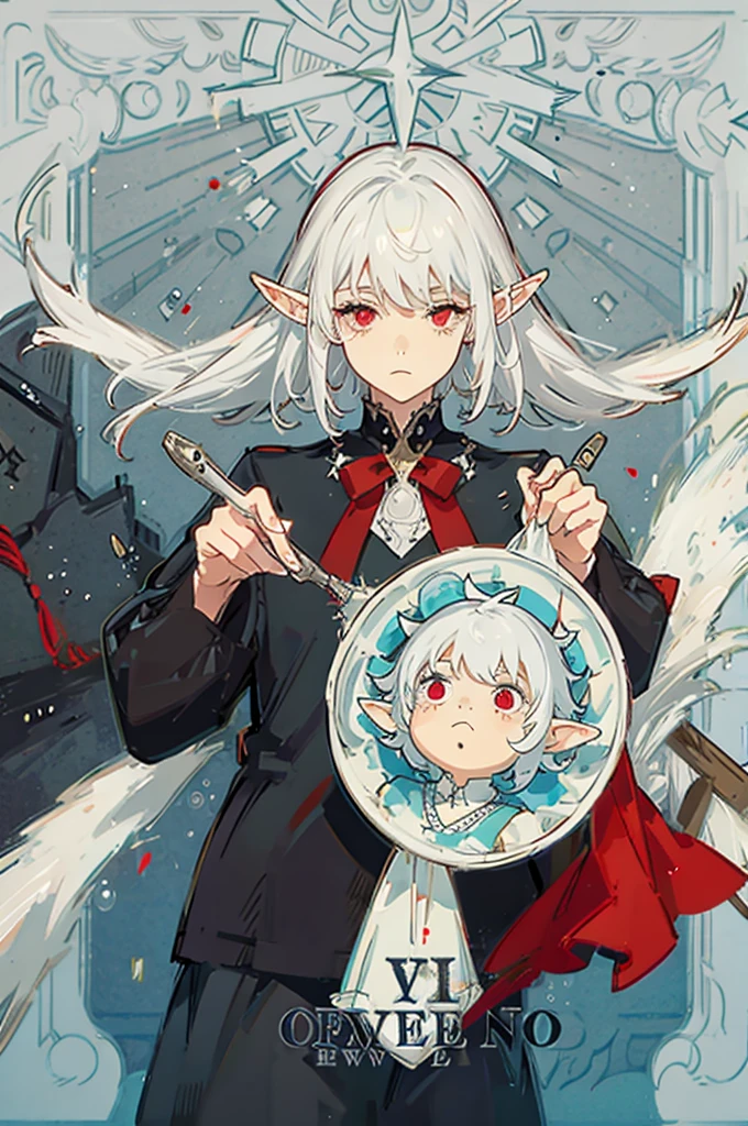 Elf Boy With White Hair and Red eyes.