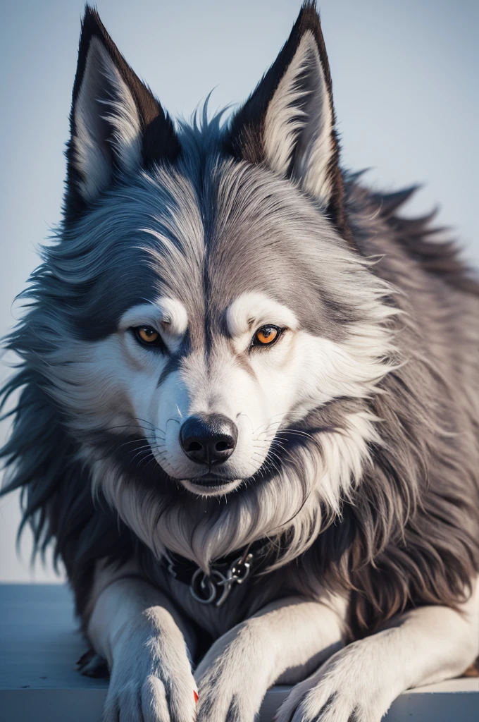 Uma arte de um lobo realista 
