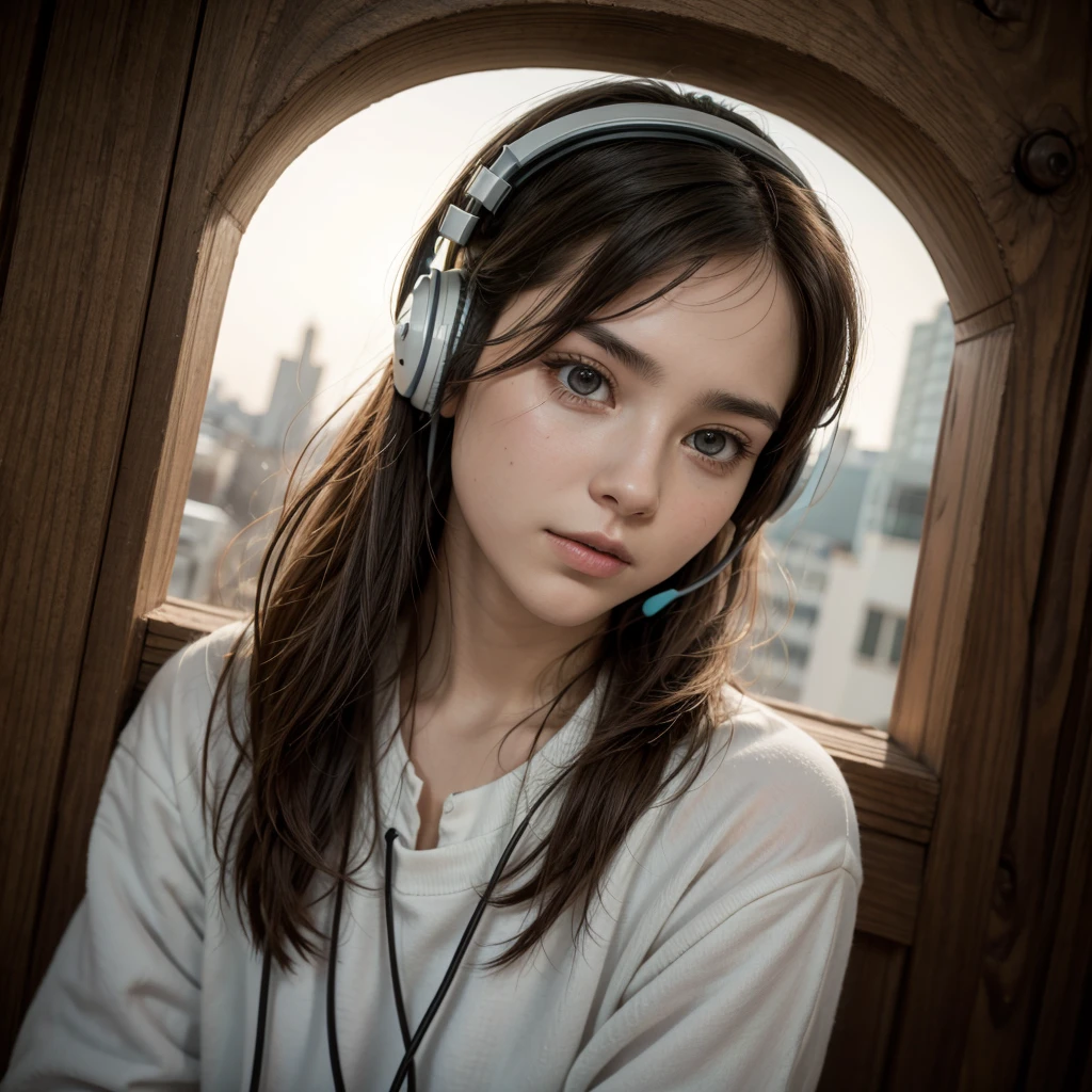 Jesus with headphones