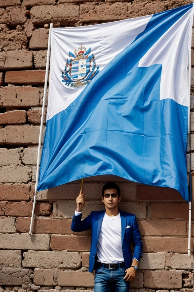 jorge el curioso con una bandera de argentina