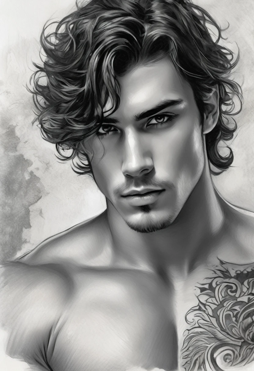 ~*~Breathtaking~*~ Cinematic realistic close-up shot in a movie scene, vibrant and highly detailed cores presented in cinemascope, creating a moody atmosphere. head close-up, front camera, handsome man, ritualistic (neck tattoo: 1.3), (incredibly detailed: 1.5), ((Alone)), Illustrated, hand-drawn, full-color movie poster of a masculine man, 28 years old, ruddy skin, stocky physique, soft belly, slightly chubby, deep brown eyes, wide bulbous nose, full lips, black hair, curly hair, eyebrows thick and bushy, extremely hairy chest, stomach and arms, lots of body hair, hard shadows, graphite shading, stencil markings, airbrushed acrylic paint, masterpiece,muscular man, in underwear, ((full body: 1.7)), (short black hair: 1.1), (muscular), by Jeremy Mann, by Sandra Chevier, by maciej kuciara, smoke and shadow, night, Sharp, ((Perfect body)), realistic, real shadow, 3d, ((full body)), ((dark and gloomy universe)), (by Michelangelo), glamorous photo of man (close up: 1.5), 1 man, chubby man with chest and arm tattoos, fantasy male portrait, beautiful realistic full body part, tattooed man, shirtless :: high detail, blessed waters wlop style, ma demon fit, hyperrealistic rendering, photorealistic art style, hyperrealistic 3D rendering, detailed full body part, man artstation aesthetic, realistic face and body, photographed by famous photographer in CANON 5D MARK, detailed skin with all raw details - ar 4:6 --q 2 - -s 750 --v 58k, 4k, by the sea in complete darkness and appears alone. , (ruined: 1.5), (best quality: 1.5), (masterpiece: 1.5), (best quality, 4k, 8k, high resolution, masterpiece: 1, 2), ultra detailed , (realistic, photorealistic, photorealistic: 1.37) , colorful, brushstrokes, sculptural quality, man, man, 30s, ((perfect face, ((male face)), (fantastic:1, 5), (best quality :1.5),((whole body:2.2))