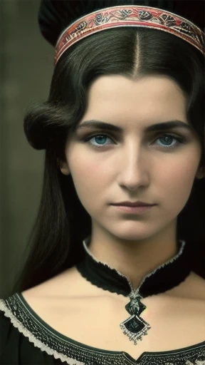 a beautiful Abramowicz woman focus on the face, color photo