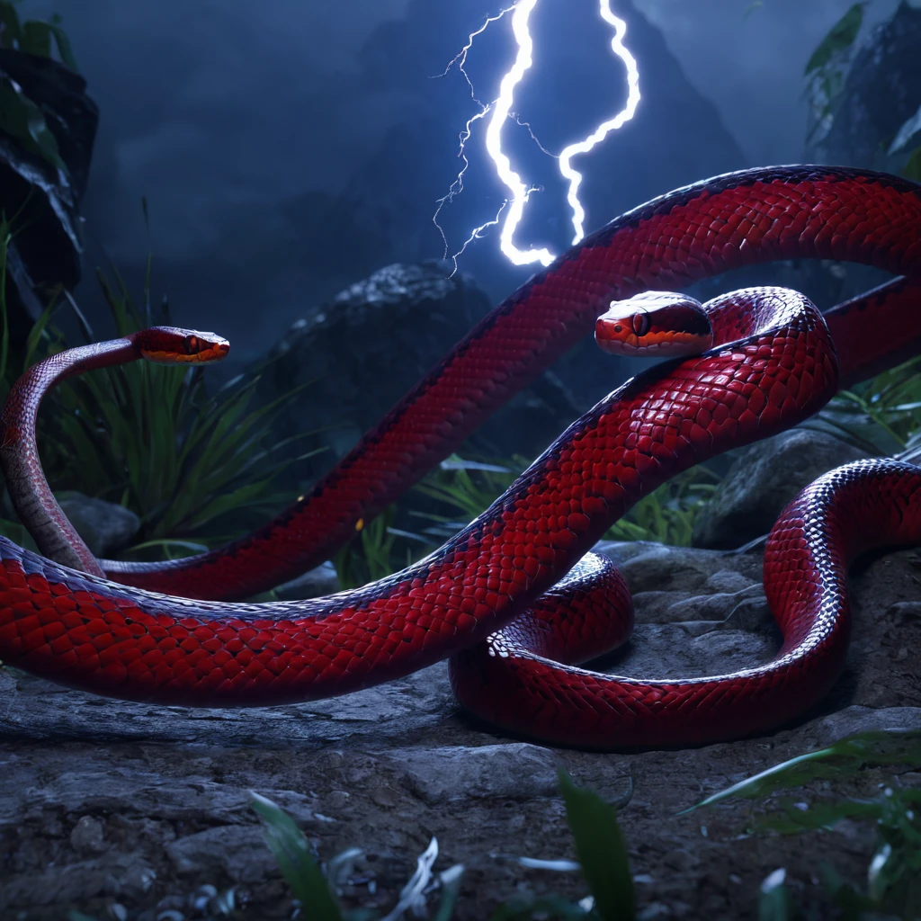 Red snake, lightning cinematic