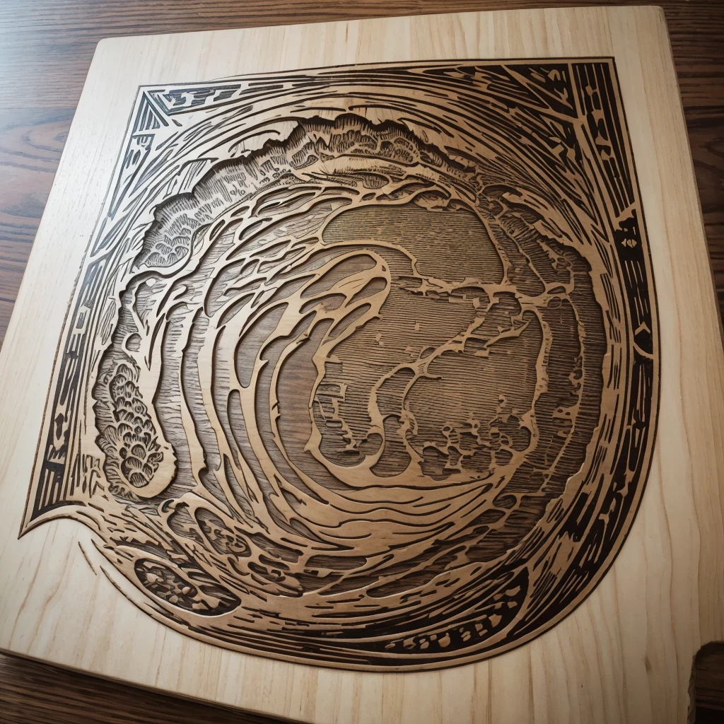 Create the northeastern backlands in woodcut format 