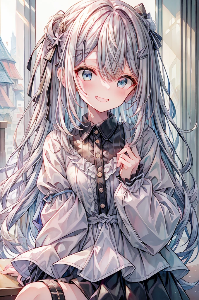 (((masterpiece))), (Highest quality), (Super detailed), (very_expensive_solve), (big_file size), (Full Color), One Kemomiko Girl, Beautiful pink and white two-tone hair, Big and beautiful eyes, Blue Eyes, (The best smile),  (smile: 1.1), (Open your mouth: 1.1), (Please open your eyes: 1.2)