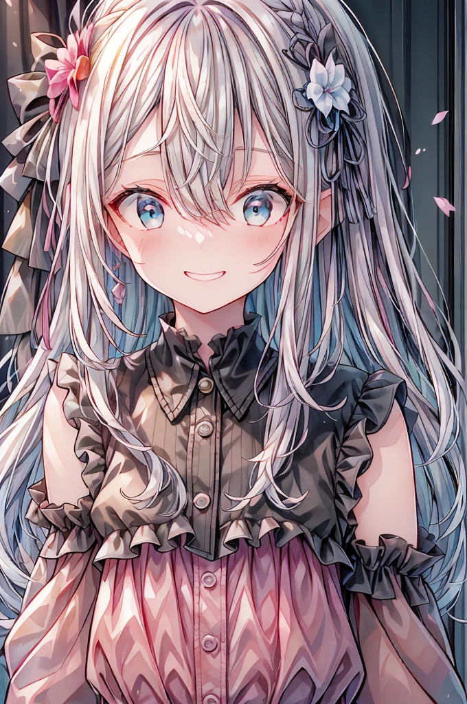 (((masterpiece))), (Highest quality), (Super detailed), (very_expensive_solve), (big_file size), (Full Color), One Kemomiko Girl, Beautiful pink and white two-tone hair, Big and beautiful eyes, Blue Eyes, (The best smile),  (smile: 1.1), (Open your mouth: 1.1), (Please open your eyes: 1.2)