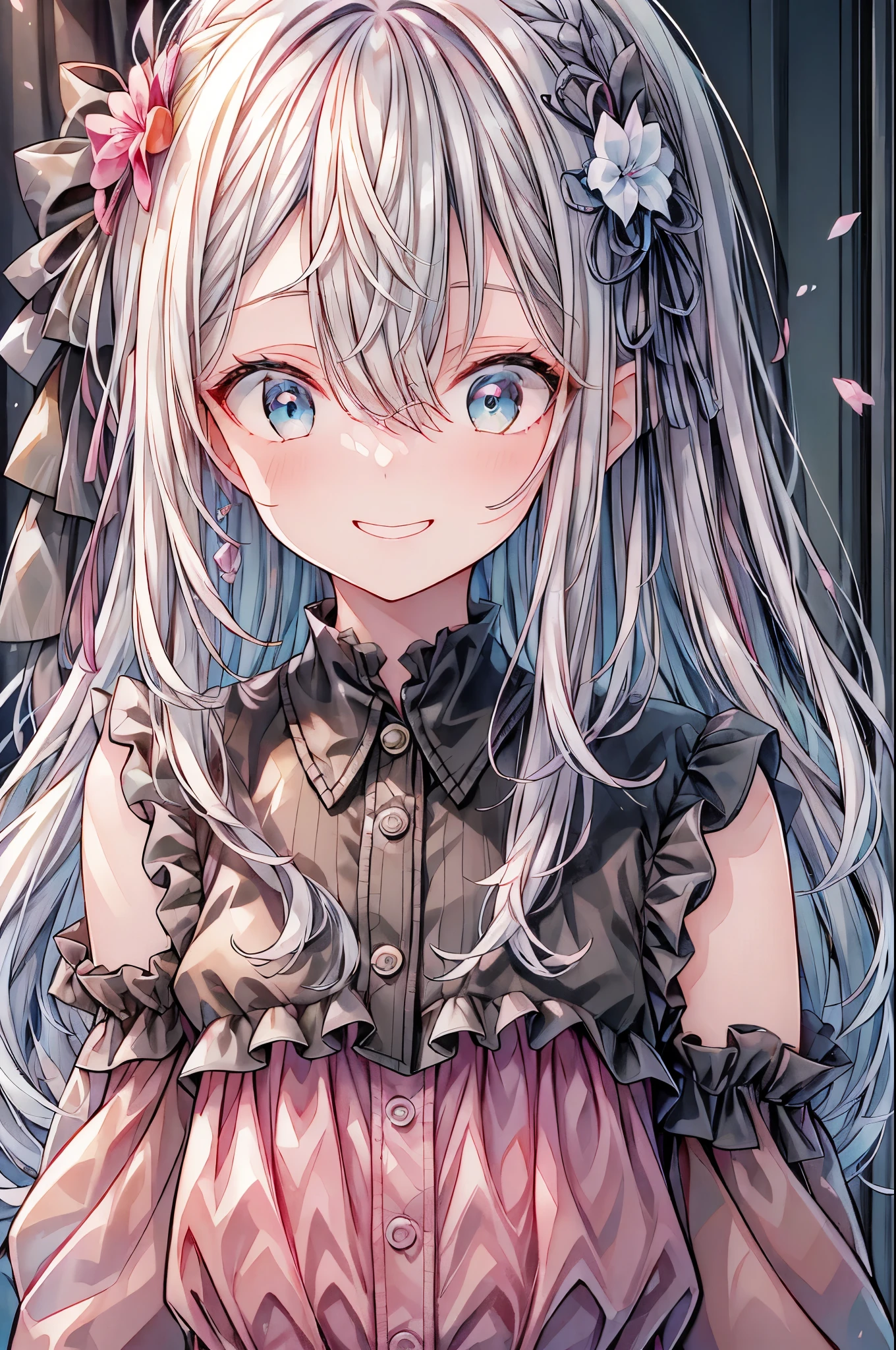 (((masterpiece))), (Highest quality), (Super detailed), (very_expensive_solve), (big_file size), (Full Color), One Kemomiko Girl, Beautiful pink and white two-tone hair, Big and beautiful eyes, Blue Eyes, (The best smile),  (smile: 1.1), (Open your mouth: 1.1), (Please open your eyes: 1.2)