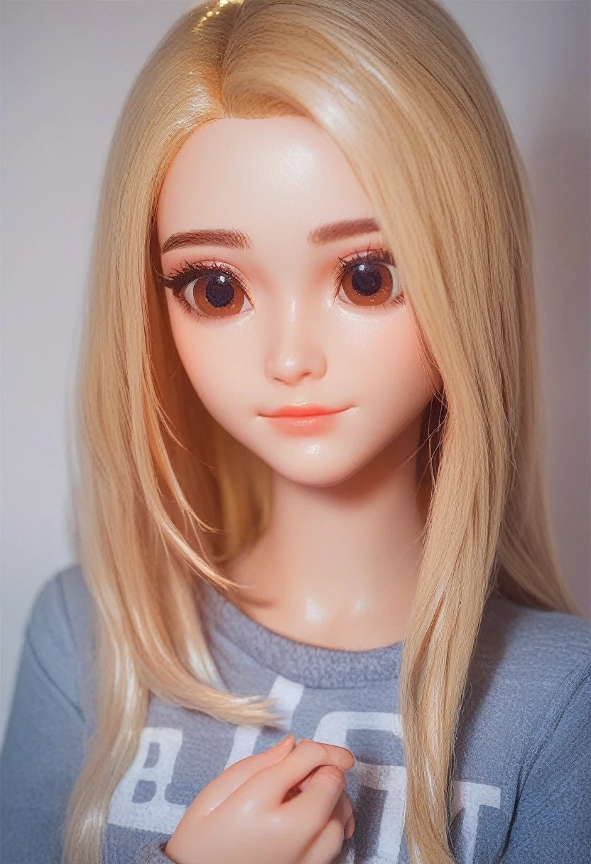 score_9, score_8_up, score_7_up, boy, blonde hair, brown eyes, small figure, long hair, cute