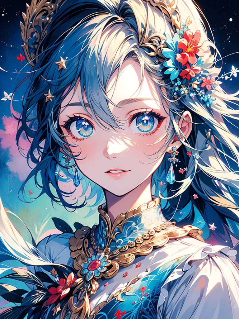 （masterpiece，Top，，Official Art，Beautiful Beauty：1.2），（1girl：1.3），Extremely detailed，Colorful，The most detailed，（Watercolor：1.3），Optical Hybrid，Playful pattern，Lively texture，Rich colors，Unique visual effects