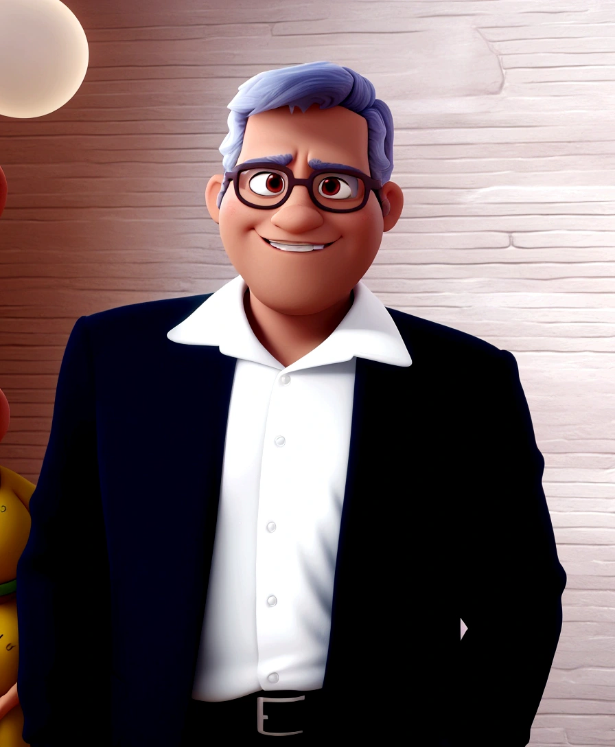 Personagem de desenho animado de um homemsem oculos cavanhaque e camisa azul, um personagem animado, Caractere estilizado, animation style rendering, 3D estilizado, Arnold Maya rendering, Stylized 3D rendering, toon render screenshot, Personagem 3D, Personagem 3D, Stylized 3D rendering, 3D character rendering, personagem de desenho animado, Personagem de close up, Pose de personagem, (Estilo Pixar) (parte mestre:1.2) (bokeh) (melhor qualidade) (pele detalhada) (textura detalhada) (8K) (argila) (cinematic lighting) (sharp focus,Senta e vaza a parte superior do corpo