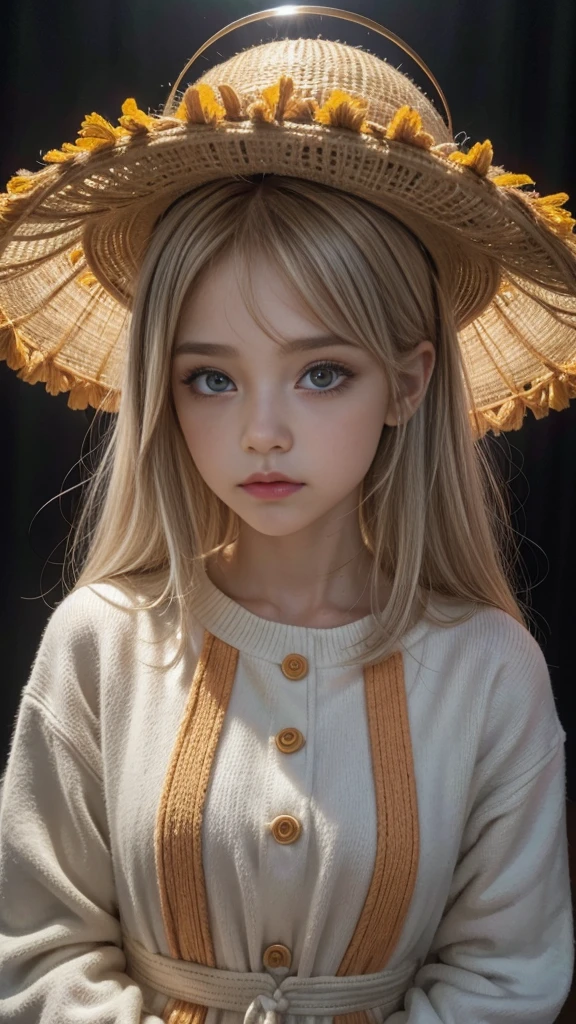 (Obra maestra), mejor calidad, ultra detallado, illustration, warm lighting, colores brillantes, 1 chica, solo, cabello muy largo, Pelo gris, pelo naranja, pelo interior naranja, ojos rojos, pelo interior coloreado, pelo de dos tonos, ahogo, pelo absurdamente largo, orange pelo interior coloreado, pelo multicolor, halo, , , traje de cuerpo, pelo que fluye, viento, un ojo cerrado, personal, vestido, armadura, headgear, flotante,, ,