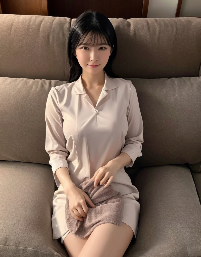 nswf,(wearing ,nurse:1.3),{{{{see through:1.7}}}},{{nurse are wet with water}},{erect nipples:1.3},bottomless,masturbation , (touch pussy:1.4), (love juice in pussy:1.8),{{{massive female :1.5}}}, {{{{{{{huge pubic hair:1.8}}}}}}}, (Sitting with Knees Up on sofa at living, spread legs:1.3), from below,full body shot,Top quality, 1 beautiful Japanese woman, teen,high school student,(18 years old),medium hair, (Black hair:1.2), Ultra-realistic capture, Highly detailed, High resolution 16k close-up of human skin. Skin texture must be natural, With such detail that pores can be finely identified. Skin should look healthy, In a uniform tone. Use natural light and color,