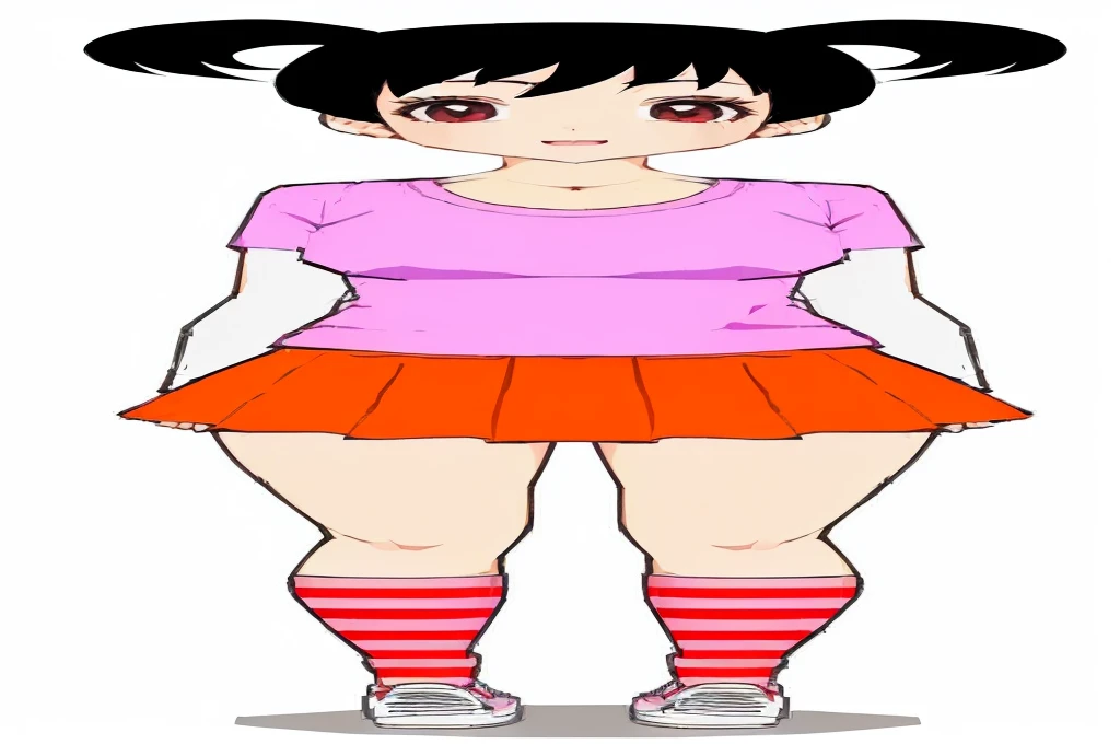 a cartoon girl in a pink shirt and red skirt, wearing a tanktop and skirt, wearing skirt, yandere. tall, wearing a skirt, anime girl named lucy, an anime girl, full body portrait of a short!, girl standing, anime full body illustration, anime vtuber full body model, full body picture, !!full body portrait!!