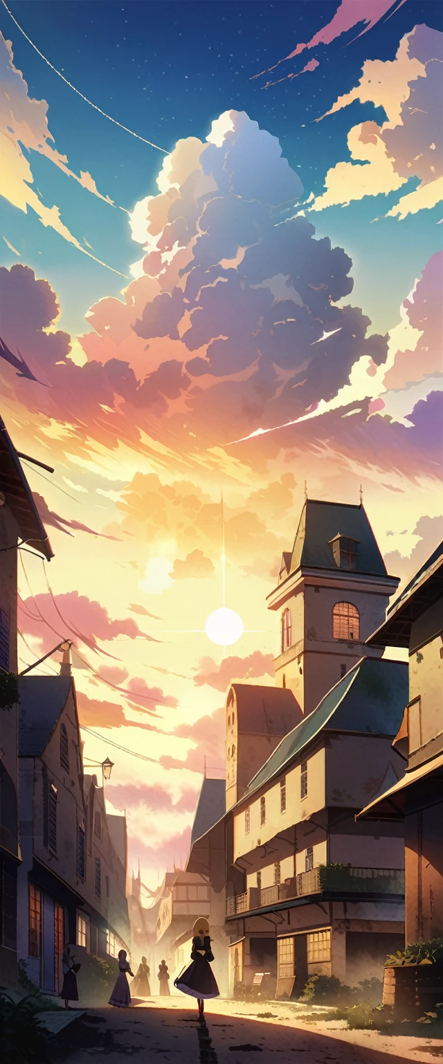 (très belles aquarelles élaborées:1.4), very beautiful old castles (floating above beautiful celestial clouds:1.3), many slums smoke and dust on the ground, CASSER ,quality\(8k,fond d&#39;screen d&#39;an extremely detailed CG unit, chef d&#39;oeuvre,high resolution,top-quality,top-quality real texture skin,hyper realistic,augmenter la résolution,Photos brutes,meilleure quality,very detailed,le fond d&#39;screen\)