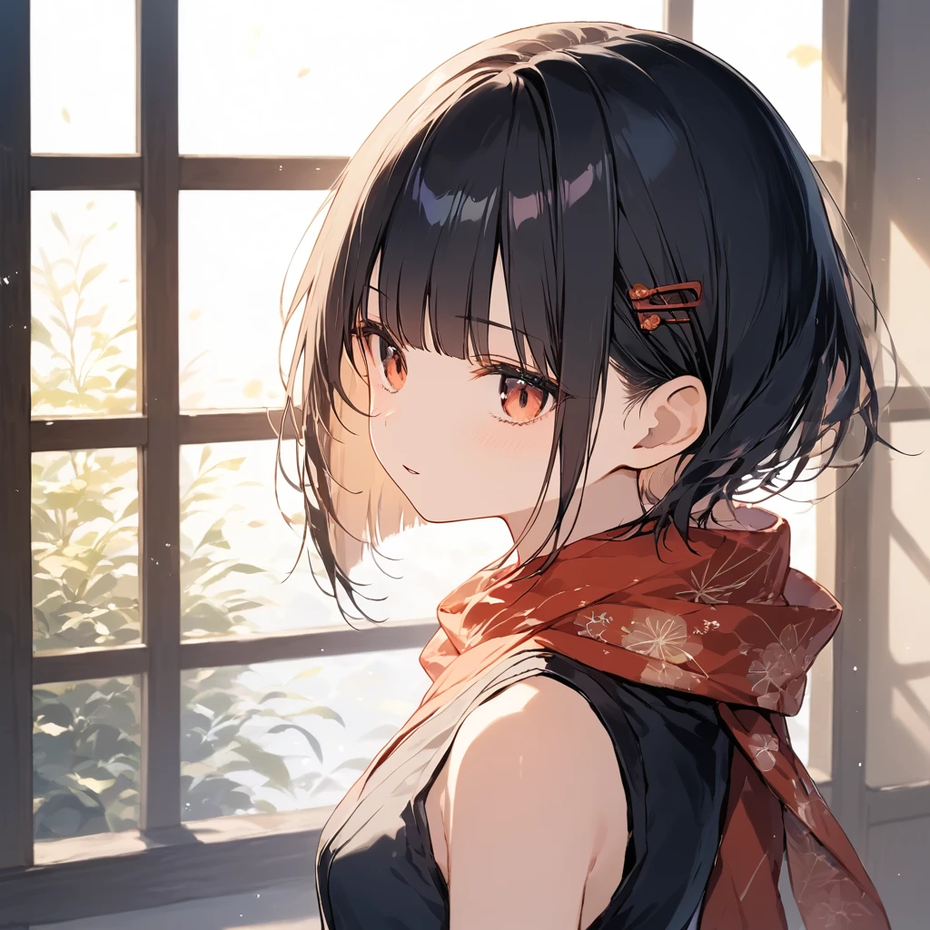score_9, score_8_up, score_7_up, source_anime, best quality, masterpiece,ultra-detailed,official art, absurdres, highres, waifu2x, break,1girl, ninja girl, short hair, blunt bangs, small breasts,beautiful detailed eyes, expressionless, parted lips, sleeveless,obi, shorts, scarf, night, outdoors, break,(clear line illustration:1.2),very high resolution, very aesthetic, super detailed skin, Best cinematic lighting powered by famous artist, 8k,cute picture,beauty illustration,photoshop_(medium),,(Detailed Lighting),best anime 8k konachan wallpaper, pixiv contest winner,