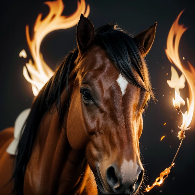 Horse with head of fire