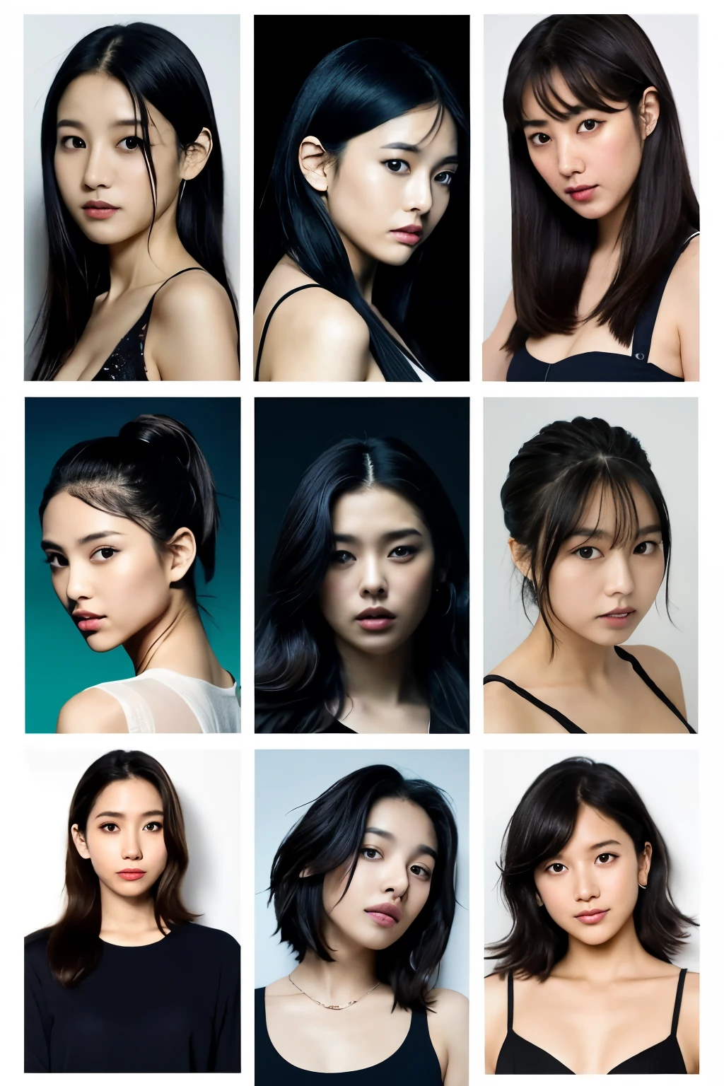 Crea una portada de album de k-pop que en la parte superior diga "Dark Ocean" in small y cursiva,que en la parte inferior diga "DC ENTERTAIMENT" in small,en el medio que diga "Fake Number" y que sea una silueta negra de 5 chicas paradas en el medio y de espaldas como si fueran a irse,su sombra en negro y que el color del album sea de color celesta,azul marino,blanco y negro combinados.