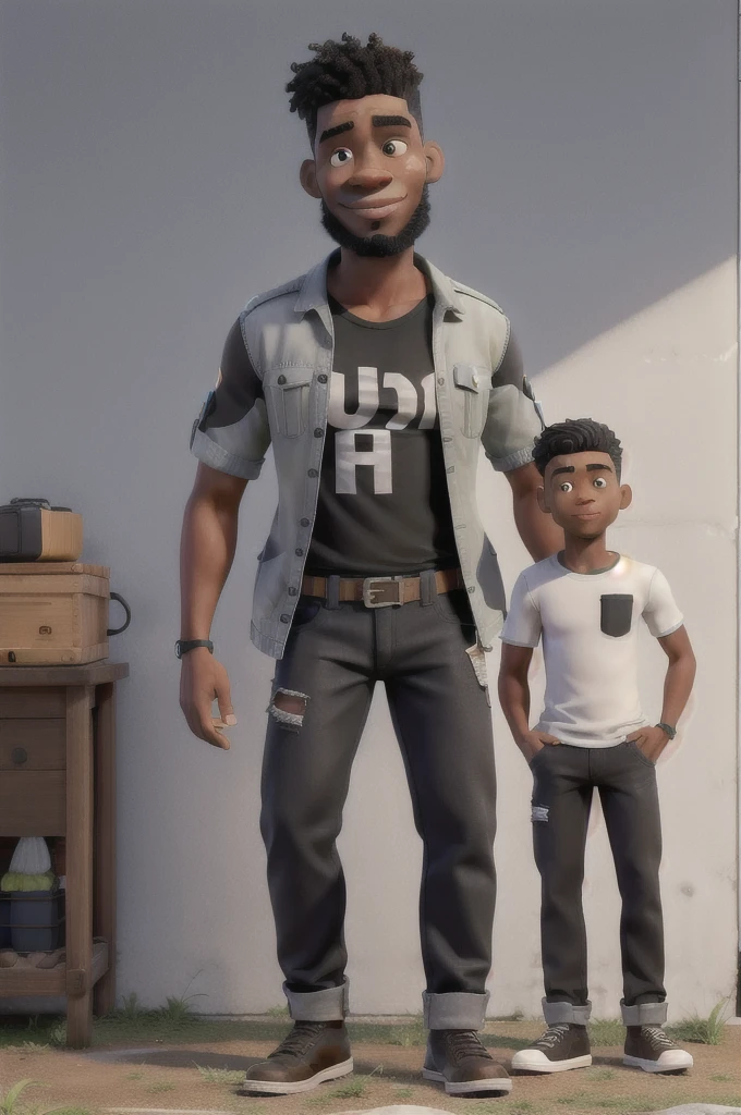 Um homem ????? com cabelo raspado em degrade militar de 186 cm usando bermuda jeans acima do joelho e camisa preta calvin Klein