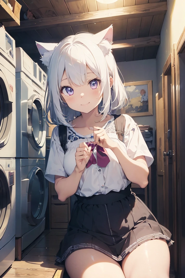 <lora:Sonshitsuv2:0.5> sonshitsu,1 girl, grey hair, grey eyes, ahoge, side ponytail, maid , stockings, black shoes, maid wrist cuff, chest ribbon ,   <lora:girllikevideogame:1.5> PLAYING VIDEOGAME, RPG GAME INTERFACE ON TV, MANGA BOOKCASE, PLAYSTATION, WOODEN FLOOR, CD, DOLLS, SOFA, TABLE, POSTER, WINDOW, BARE FEET