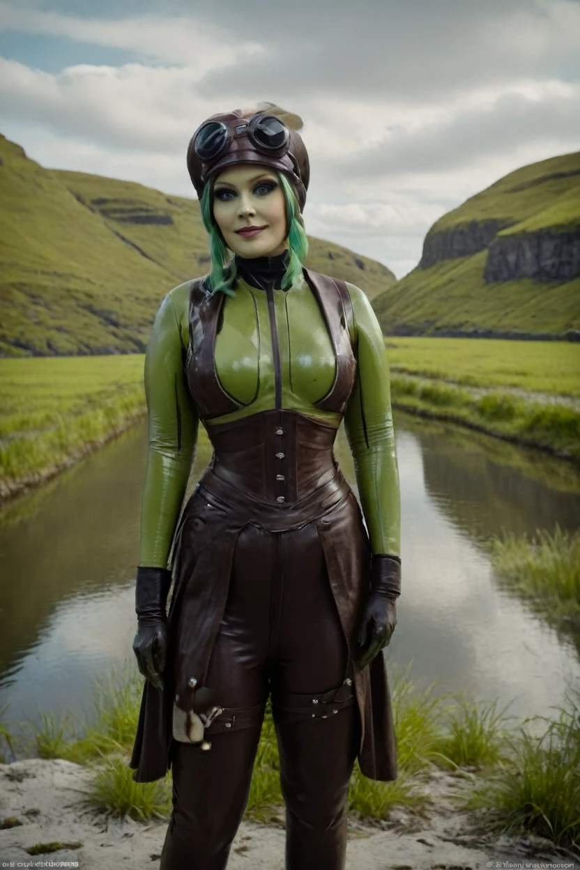 cinematic film still hera syndulla, (green skin:1.2), grin at canal, full body shot, highly detailed environment . shallow depth of field, vignette, highly detailed, high budget Hollywood movie by baz luhrmann, bokeh, cinemascope, moody, epic, gorgeous, film grain, grainy