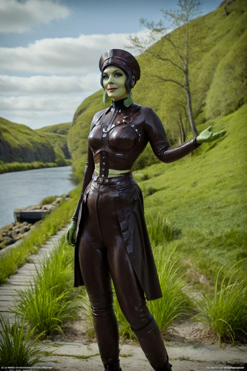 cinematic film still hera syndulla, (green skin:1.2), grin at canal, full body shot, highly detailed environment . shallow depth of field, vignette, highly detailed, high budget Hollywood movie by baz luhrmann, bokeh, cinemascope, moody, epic, gorgeous, film grain, grainy