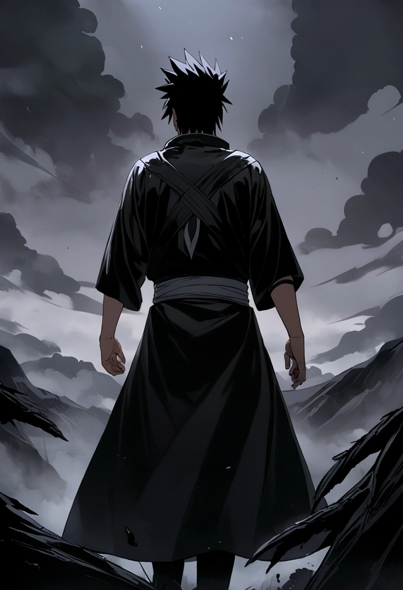 Sasuke in Naruto in black ground